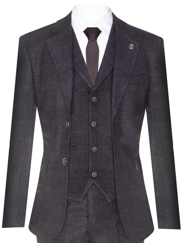 Mens black piece tweed - piece, suit