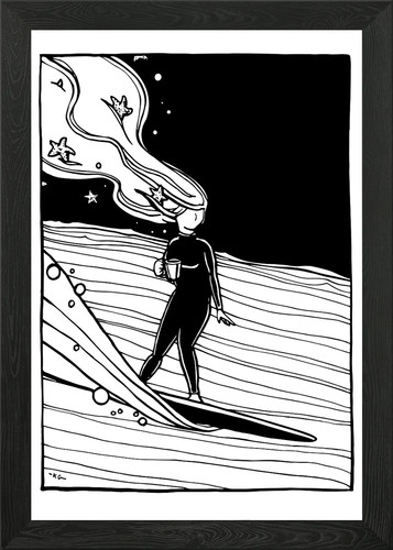 Dawn patrol surfer - surfer, framed