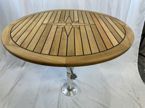 Boat round teak table - teak,