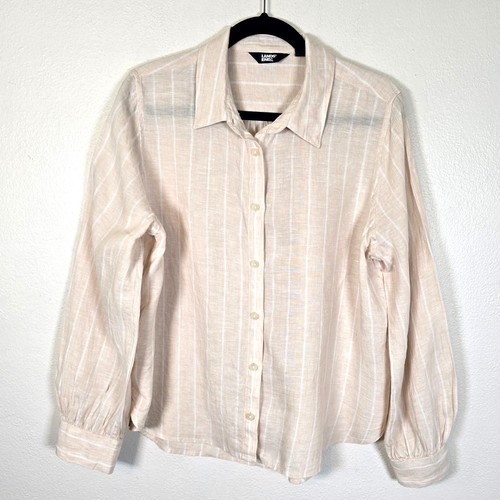 Lands end linen button - end, up