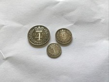 1870 Queen Victoria Young Bun Head Part Maundy Set E.F Grade 1/2/4/p