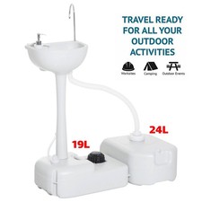 Camping Wash Basin Portable Outdoor Hygiene Kit Mobile Hand Sink 24L Water Tank