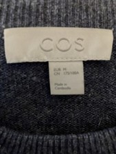 COS MENS WOOL BLEND BLUE DESIGN CLASSIC JUMPER - SIZE MEDIUM