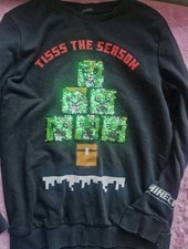 Boys Minecraft Christmas Jumper Age 13/14 Festive Design
