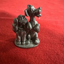 Disney, 2001 Pewter Lady And Tramp Figure, Approximately 32mm High.