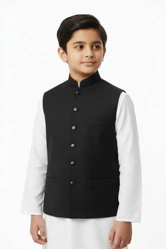 Boys plain black waistcoat - boys,