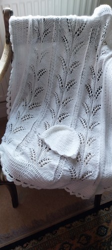 Hand knitted baby shawl - knitted,