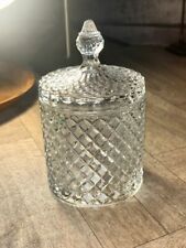 Cut Glass Diamond 18cm Storage Candy Jar Lidded Storage