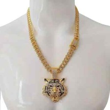 Men's Gold Tiger Cuban Hip Hop