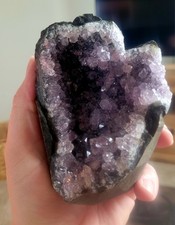 Large Natural Amethyst Druze Geode Quartz Crystal Cluster 650g W17 10x9cm