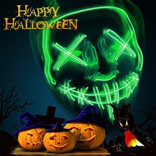 3 Mode Halloween Led Face Mask Wire Light Up Mask Purge Cosplay Party Costume UK