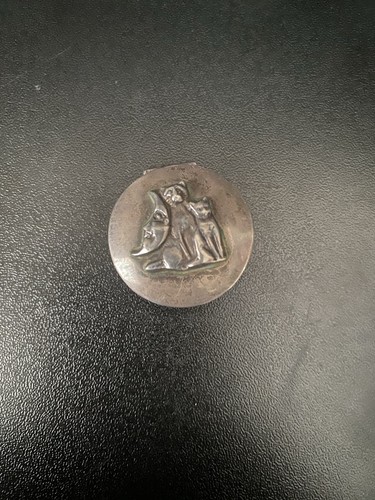Cat and moon silver pill - and,