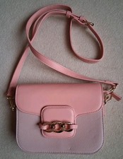 Bessie London Cross Body Bag Salmon Pink With Gold Hardware Used.