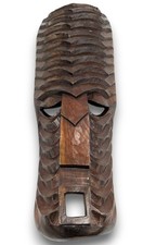 Large Vintage African Carved Wood Display Mask 30x20cm - U05