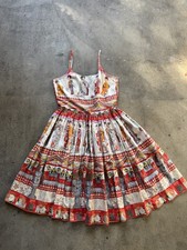 Vintage Bernie Dexter 50s Retro-style Chelsea Dress Japanese Print Size Medium