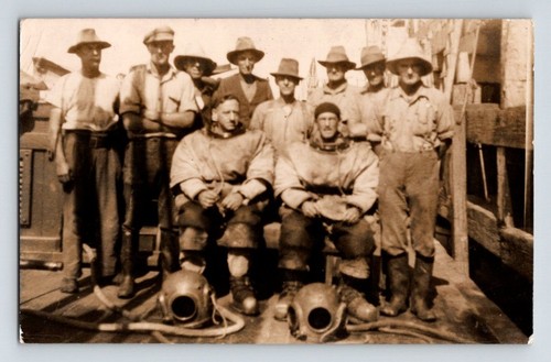 Naval rppc deep sea divers - naval:,