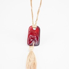 Original Rene Lalique Colombes pendant C1920 Red glass