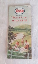 Vintage ESSO Road Map No 4 - Wales and Midlands
