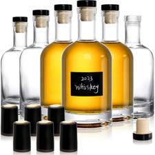 Set of 6 Glass Liquor Bottles