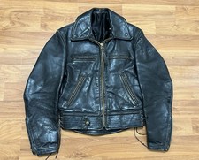 VTG 60s CAL LEATHER CHP Horsehide Motorcycle Police Jacket TALON USA 40 Heavy