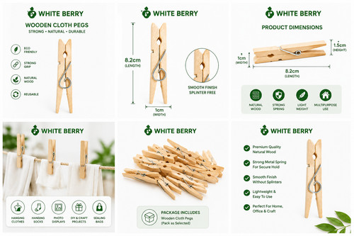 Wooden clothes pegs clips - 72,
