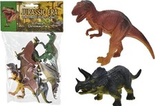 6 Dinosaurs in Bag - Party Favours, Kids Gift, Small Toy Figures