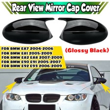 For BMW E81 E82 E87 E90 E91 E92 E93 PRE-LCI Wing Mirror Cover Cap Gloss Black 2X