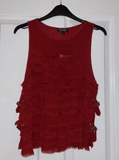 BNWT TOPSHOP DARK RED RUFFLE