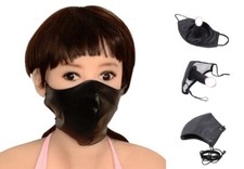 PVC Leather Wet Look Dungeon Restraint Public Mask Wear 5cm Penis Shape Ball Gag