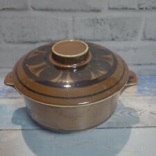 Vintage Royal Worcester Porcelain Brown Lustre Lidded  Round Serving Dish Handle