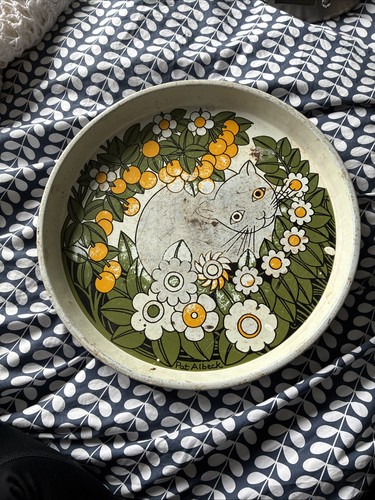 Vtg pat albeck tray cat - 70’s,