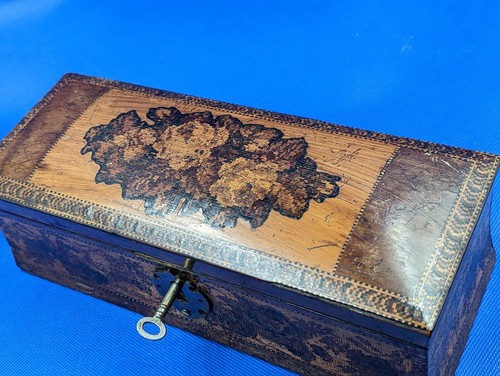 Victorian tunbridge ware glove - tunbridge,