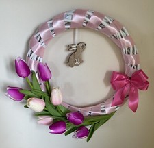 Hand made Easter Floral Wreath Pastel Eggs Spring Gift Mother’s Day