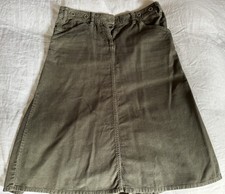 Toast Carpenter Skirt, Grey/green Cotton Corduroy Size 10 Vintage Gd Condition