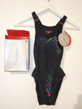 Speedo Womens GB30 Fastskin LZR Racer Comp RCBR JF Black One Piece Swimsuit wBox