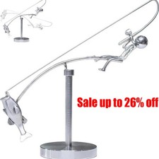 Kinetic Fishing Sculpture,The Fisherman Balancing, Balance Art for Your Space UK