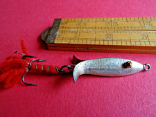 A RARE ANTIQUE UNNAMED ALLCOCK CLIPPER LURE WITH 4 CUSP GLASS EYES