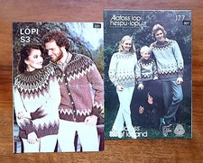 Vintage Icelandic Knitting Patterns Alafoss Lopi 177, Lopi S3 Sweaters Cardigans