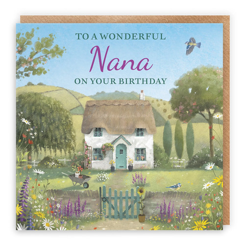 Nana birthday card thatched - nana,