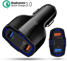 3 Port USB Car Charger USB-C