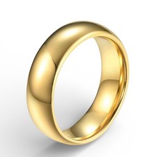 Polished Gold Tungsten Wedding