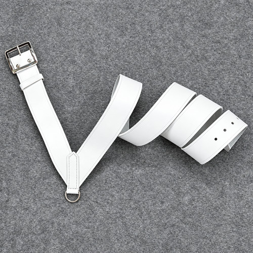 Premium white leather marching - premium,