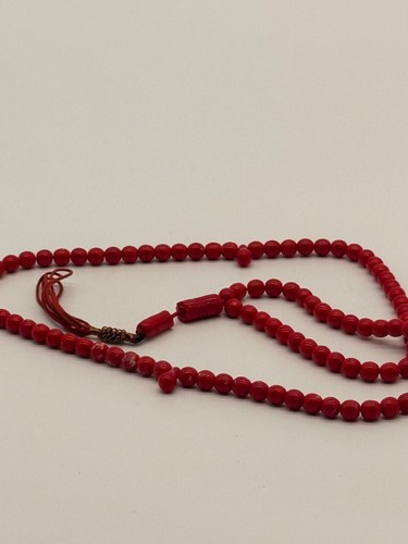 Vintage red coral style prayer - vintage,