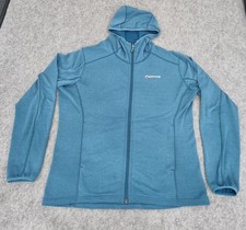 Montane Jacket Mens XL Blue Viper Hoodie Full Zip Stretch Layer Hiking Walking