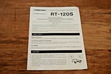 Vintage Toshiba RT 120S Portable Boom Box Radio Cassette Player INSTRUCTIONS