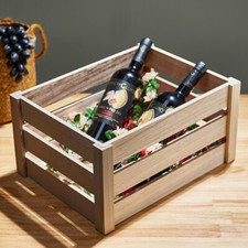 Vintage Wooden Apple/Fruit Crate Box Rustic Plain Shabby Chic Storage Basket