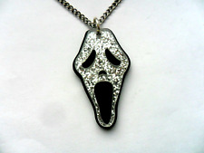 Glitter Ghostface Scream Pendant and Chain Necklace Horror Goth