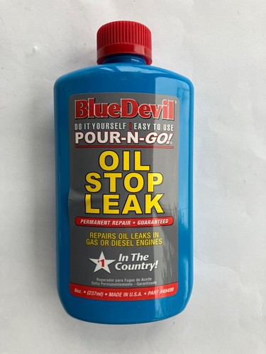 Blue devil oil - stop, leak