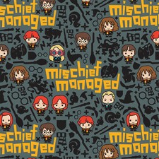 Harry Potter Mischief Managed - Cotton Flannel - Fabric Material