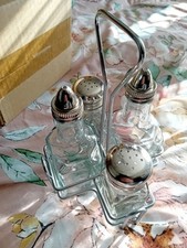 Cruet Set With Silver Stand
